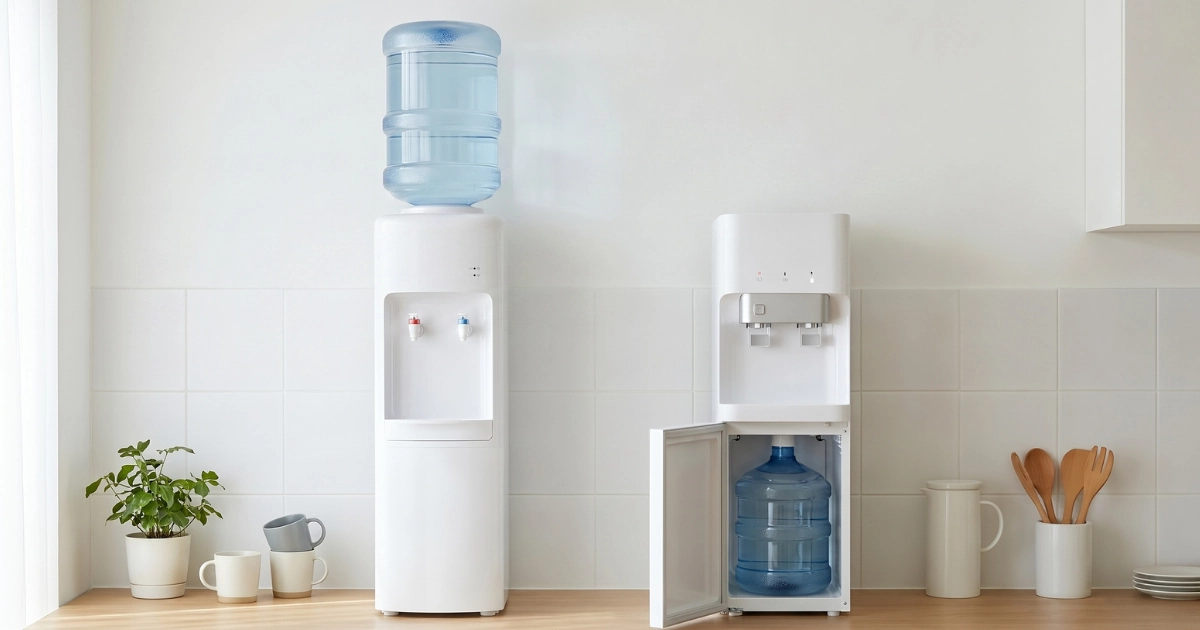 「ウォーターサーバーは下置きが正解？上置きとの比較で分かったボトル交換のリアル」を紹介するバナー画像