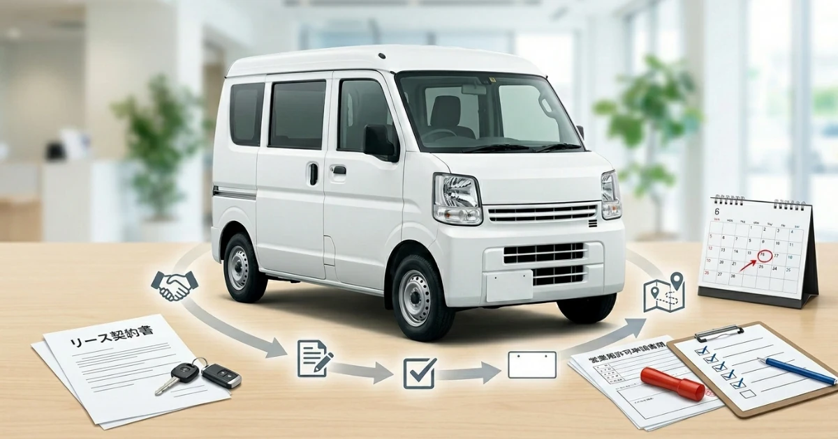 「リース車でも黒ナンバーは取れる？軽貨物リースの始め方と申請手順5ステップ」を紹介するバナー画像