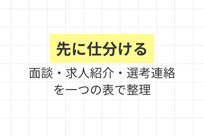 転職エージェントを複数併用すると、何が増えるのか「先に仕分ける、面談・求人紹介・選考連絡を一つの表で整理」を解説した図解