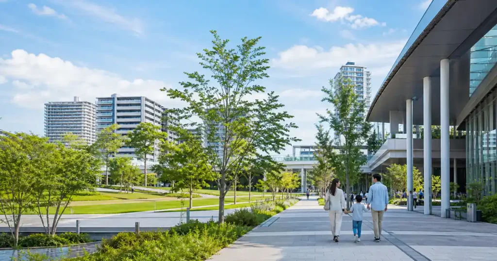 柏の葉キャンパスの住みやすさを徹底解説！スマートシティの先進インフラ・教育・商業施設のリアルをイメージしたアイキャッチ