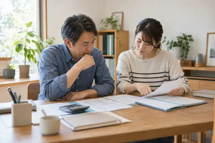 専従者の仕事内容と給与額の根拠を家族で確認し記録を整理している自然な仕事風景