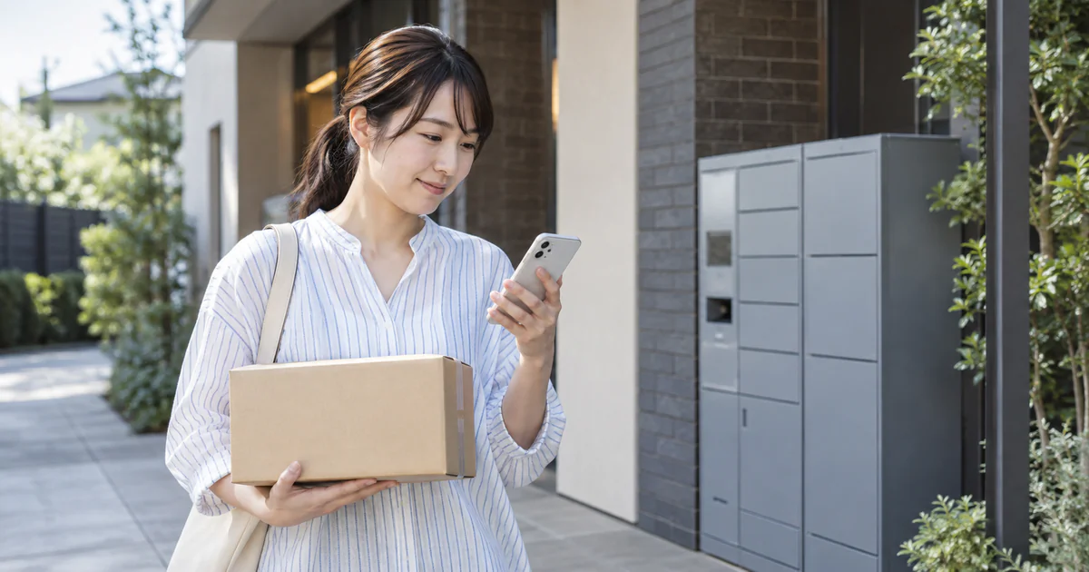 郵便物・宅配便の受取場所変更を確認する人を表したアイキャッチ画像