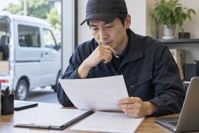 配送アプリの評価スコアを守る受託管理の受注条件を確認している場面