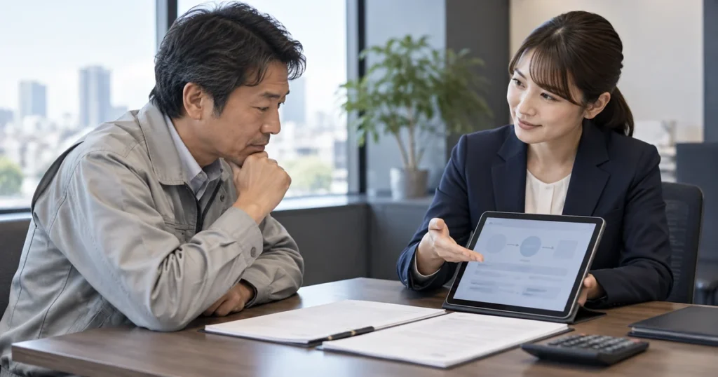 でんさいはファクタリングできる？譲渡記録・分割譲渡と期日前資金化の違いをイメージしたアイキャッチ