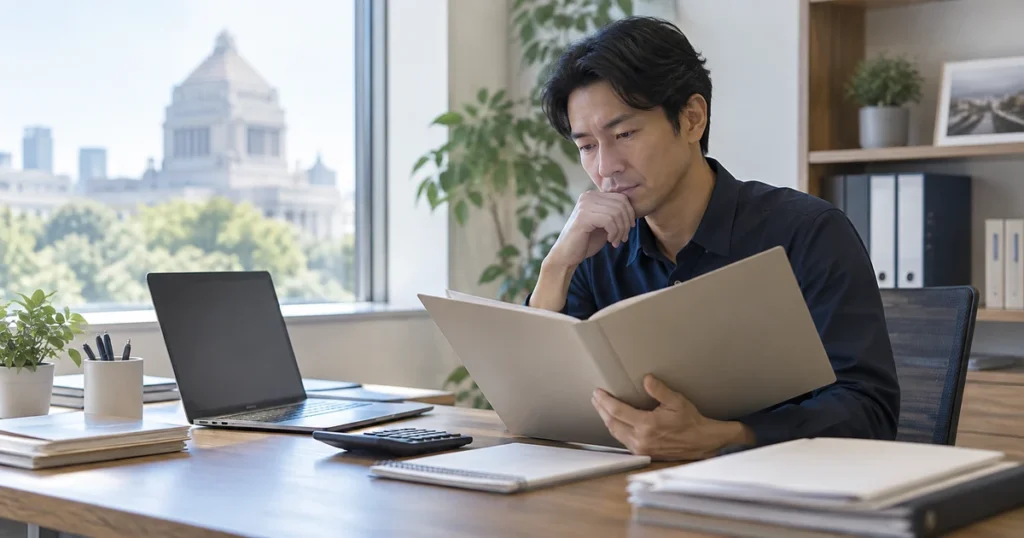 官公庁・自治体の納入代金はファクタリングできる？物品・役務契約で譲渡可否を確認する手順をイメージしたアイキャッチ