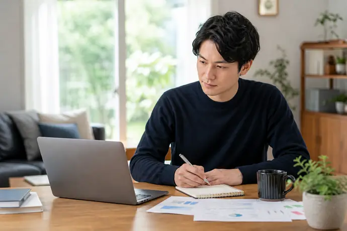 団体割引や共済の所得補償制度を活用する方法を実践する個人事業主の自然な仕事風景