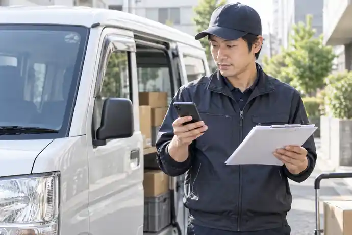 軽貨物ギグワークの複数アプリ併用術の受注条件を確認している場面