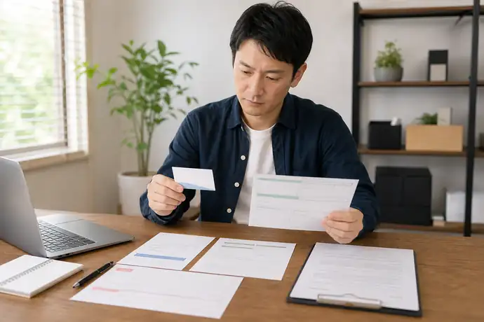 個人事業主が知っておくべき実務での使い分けと表記ルールを確認する読者の自然な仕事風景