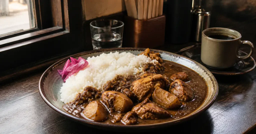柏カレーの代表格「カレーの店 ボンベイ」完全ガイド！名物カシミールカレーの魅力・メニュー・注文マナーをイメージしたアイキャッチ