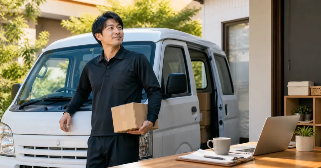 軽貨物ドライバーの労災保険「特別加入」ガイド！給付内容・費用・加入手続きと民間保険比較をイメージしたアイキャッチ
