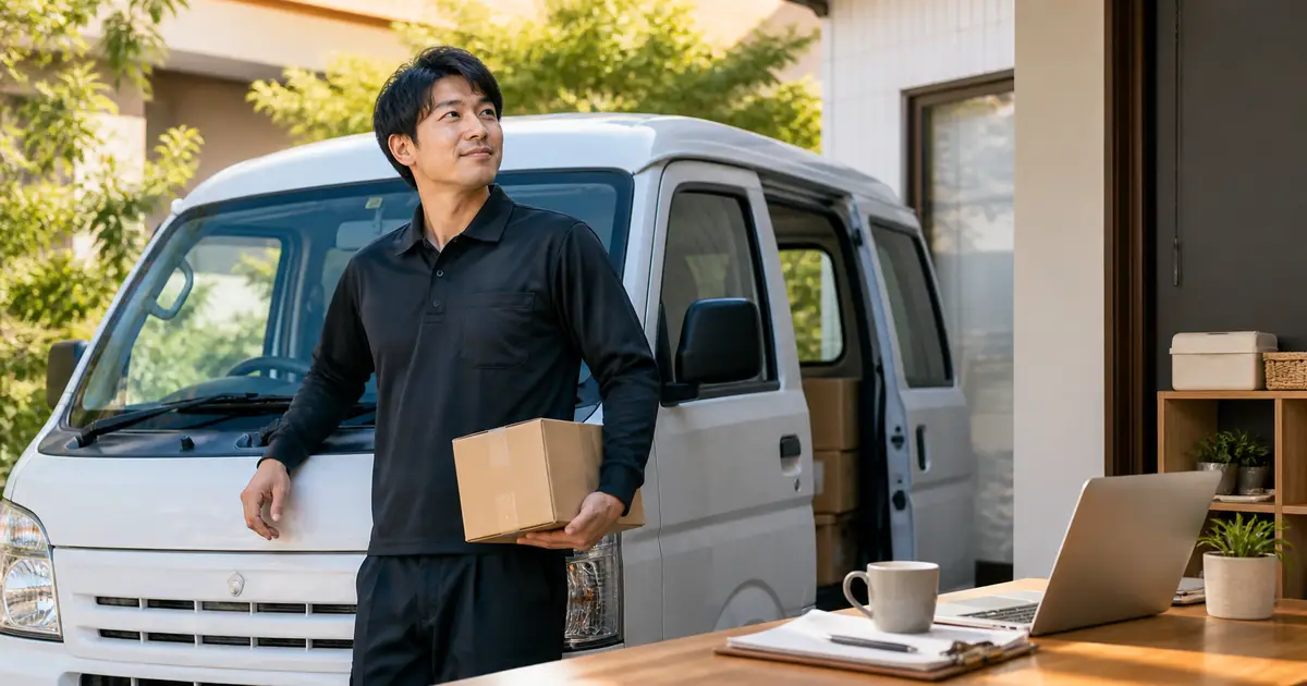 軽貨物ドライバーの労災保険「特別加入」ガイド!給付内容・費用・加入手続きと民間保険比較をイメージしたアイキャッチ