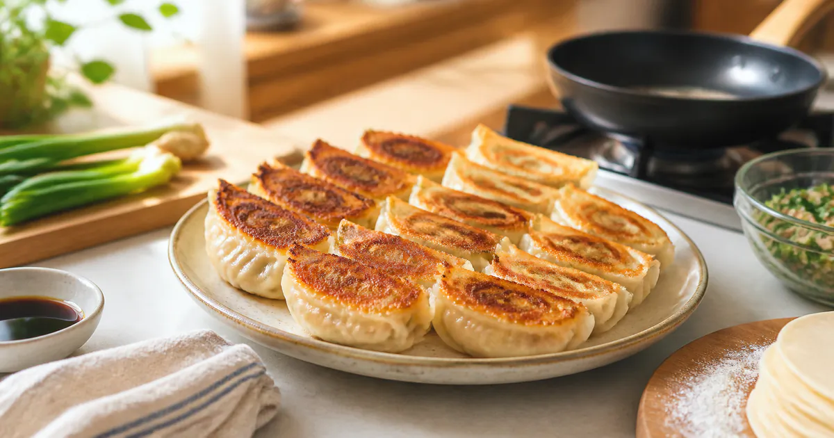 【失敗しない】ホワイト餃子を自宅でパリッと焼く方法！油の量・温度・フライパン別の揚げ焼き完全ガイドをイメージしたアイキャッチ