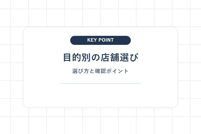 野田本店と柏店の徹底比較|メニュー・営業時間・混雑傾向の違い「目的別の店舗選び、選び方と確認ポイント」を解説した図解