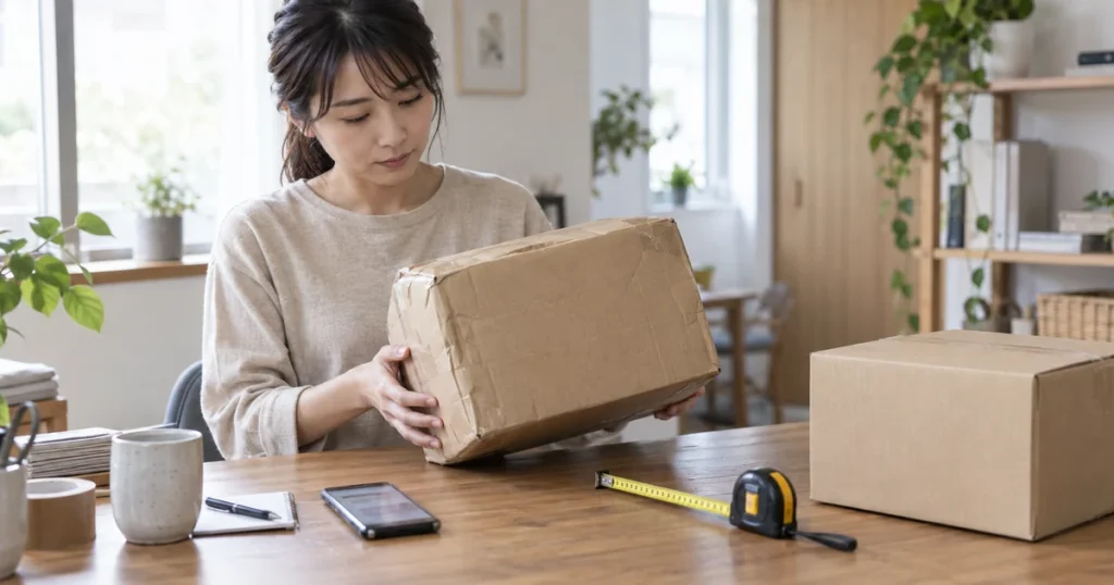 ゆうパケットポストがサイズ・重量超過で返送された時の確認と再送手順をイメージしたアイキャッチ