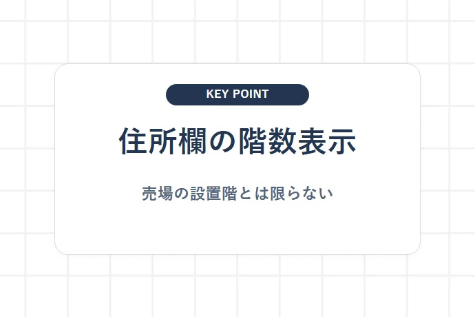 #C-pla 柏駅前店「住所欄の階数表示、売場の設置階とは限らない」を解説した図解