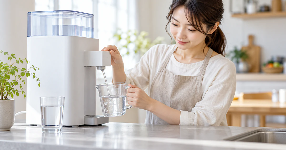 ウォーターサーバーの1日使用量を計算する方法！飲用・調理別の目安の内容を伝えるアイキャッチ画像